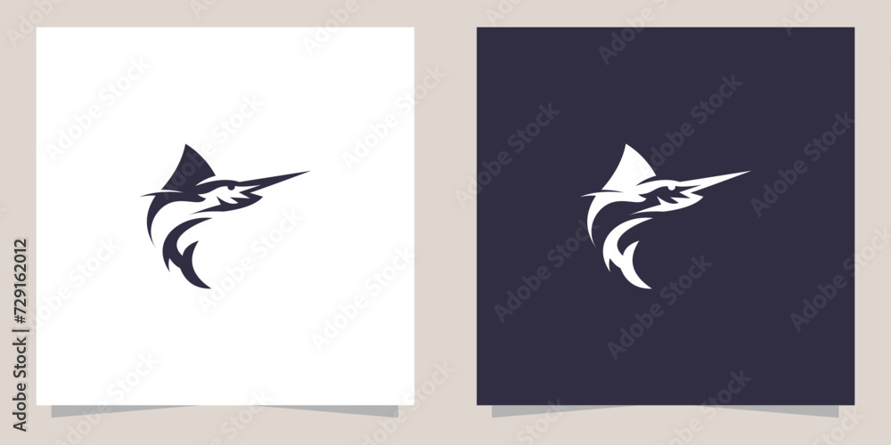 Naklejka premium sailfish logo design vector