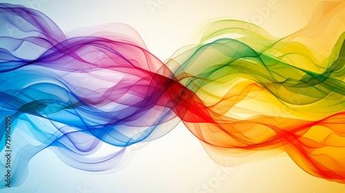 Colorful abstract wave lines background for keynote or presentation design on light backdrop