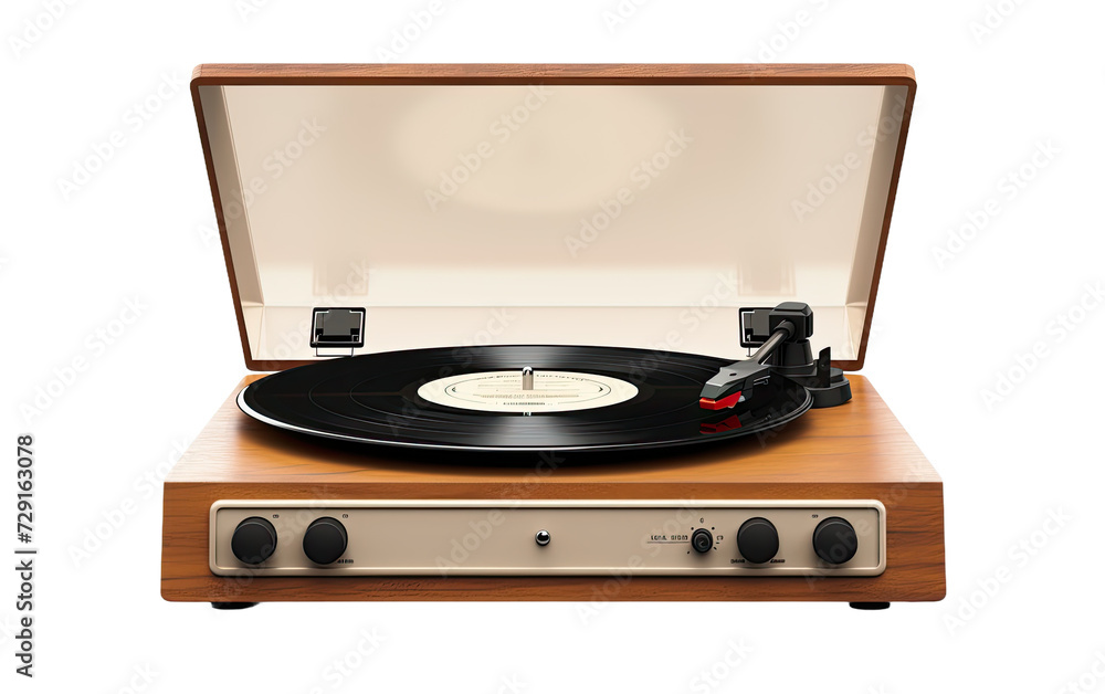 Fototapeta premium retro record player on a White or Clear Surface PNG Transparent Background