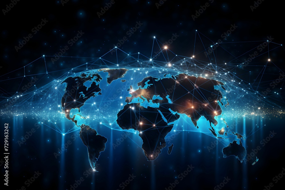 Global network, Technology line and digital world Global network, Technology line and digital world
