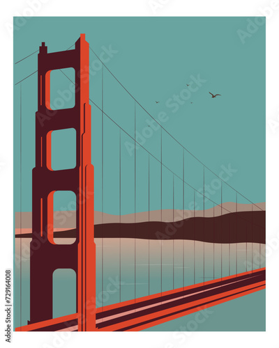 California, San Francisco poster, banner, postcard, background