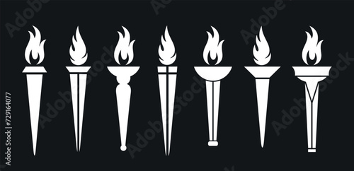 Torch logo. Isolated torch on white background