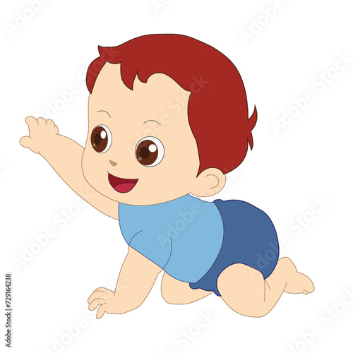 Cute baby or toddler boy vector illustration