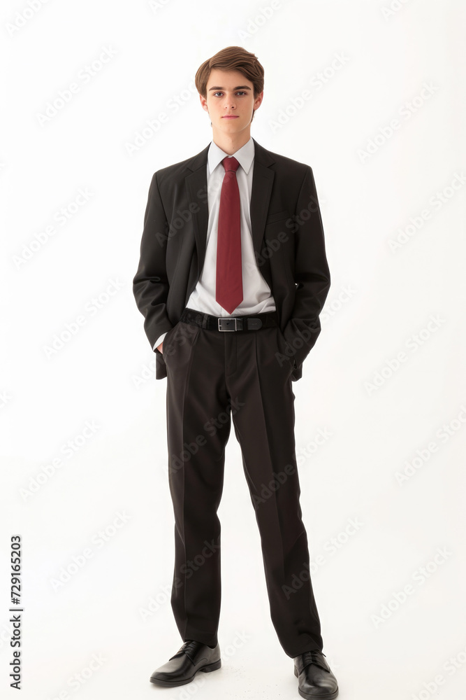 man wearing Business attire, standing, white background man wearing Business attire, standing, white background