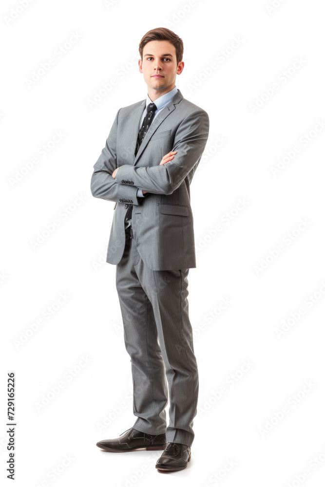  man wearing Business attire, standing, white background
