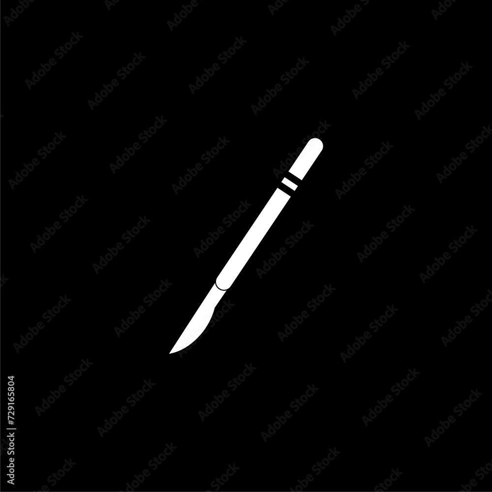 Scalpel Icon Object. Scalpel knife Icon isolated on black background Scalpel Icon Object. Scalpel knife Icon isolated on black background