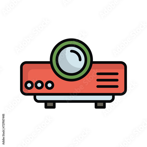 projector device icon with white background vector stock illustration