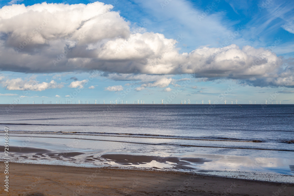 A view out over the ocean, at Skegness on the Lincolnshire coast A view out over the ocean, at Skegness on the Lincolnshire coast