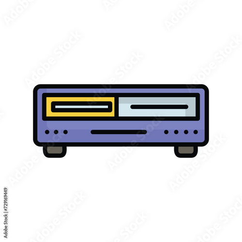 dvd player icon with white background vector stock illustration