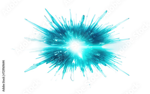 turquoise light flashes on a White or Clear Surface PNG Transparent Background