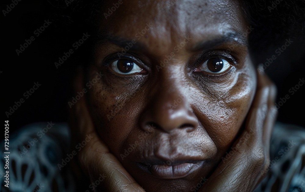 Woman With Hands on Face Woman With Hands on Face