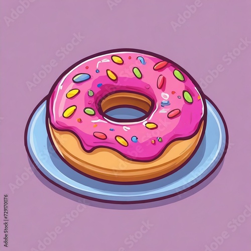 Illustration vector graphic of cute donut cartoon vector icon illustration © Aisy Digital