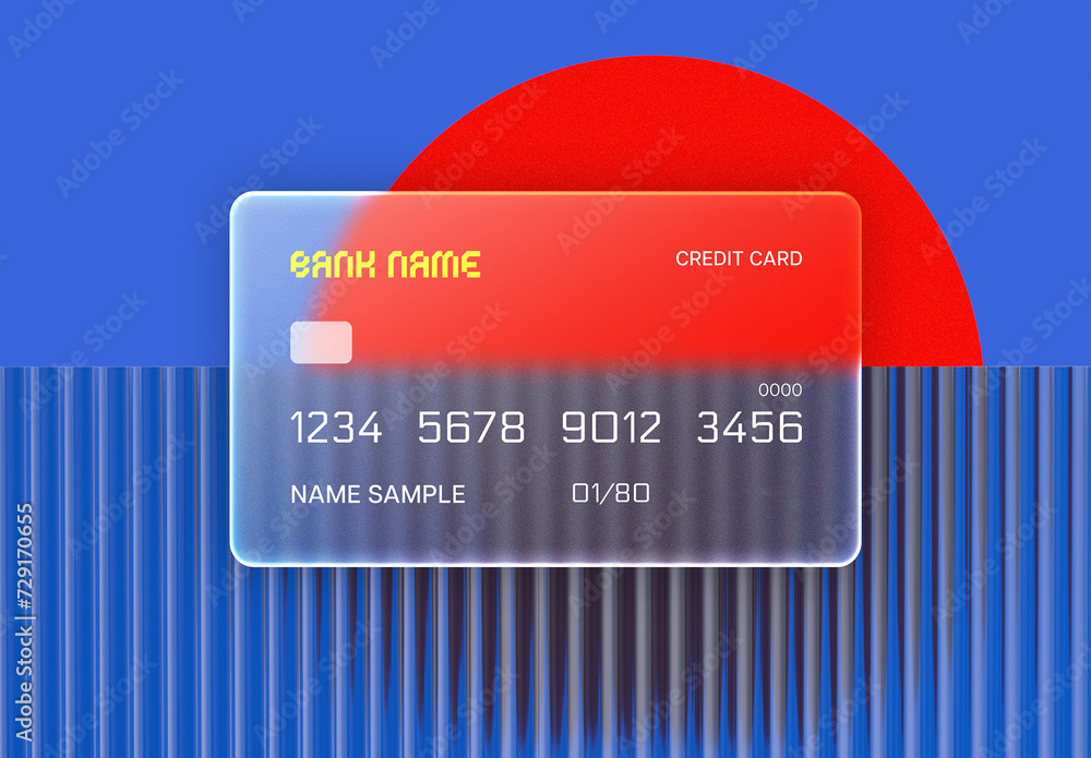 Frosted Glass Credit Card Mockup Stock Template | Adobe Stock