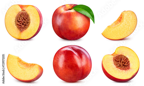 Fototapeta Naklejka Na Ścianę i Meble -  Fresh organic peach isolated