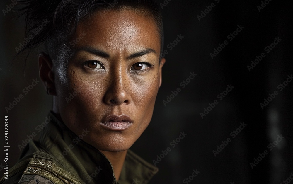 Intense Multiracial Woman With Serious Expression Intense Multiracial Woman With Serious Expression