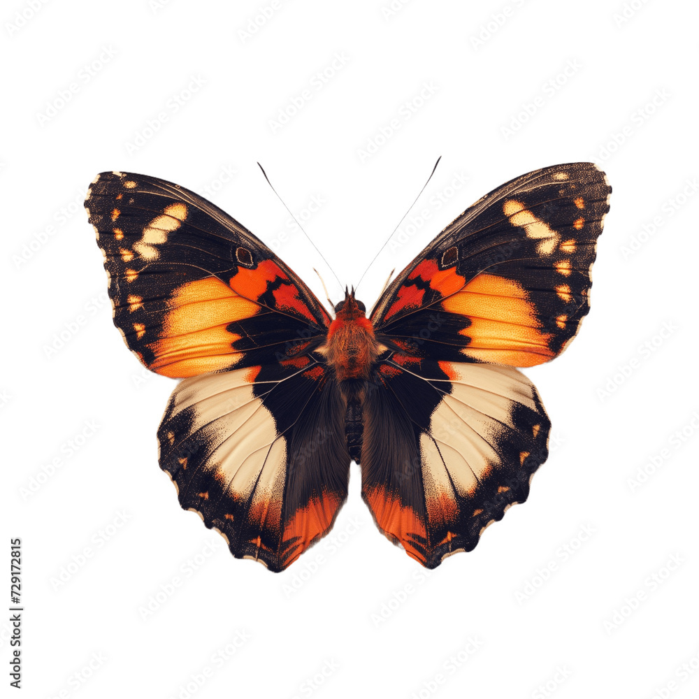 Fototapeta premium A stunning closeup of a vibrant orange and black butterfly