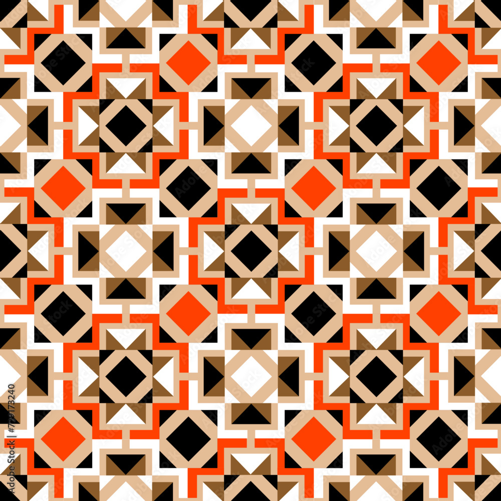 Seamless pattern with geometric shapes like a mosaic