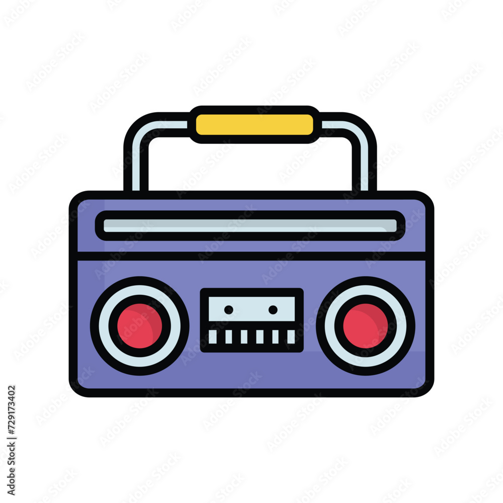 radio cassette icon with white background vector stock illustration radio cassette icon with white background vector stock illustration