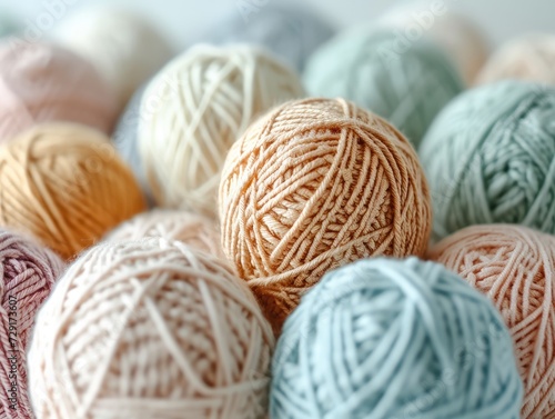 Close up of yarn balls