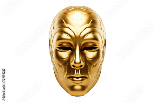 Secrets of Gold Face Masks Isolated On Transparent Background