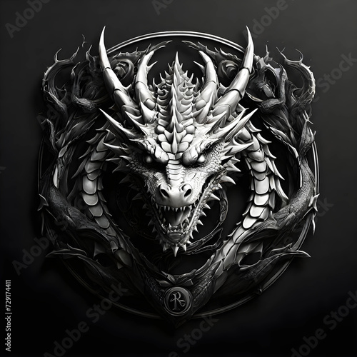 dragon monochrome logo no text