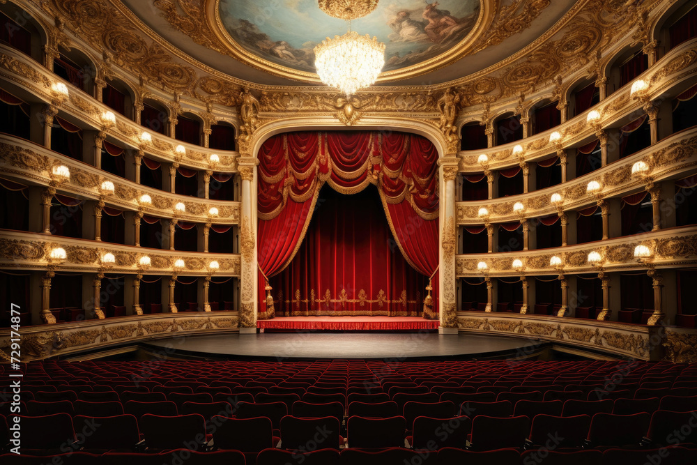 Distinctive Beauty of Italian Opera Isolated On Transparent Background - obrazy, fototapety, plakaty 