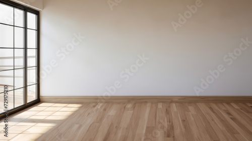 empty white room with wooden floor