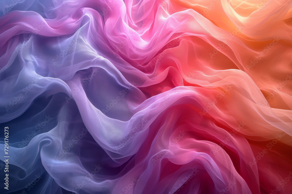 Obraz premium Abstract futuristic background with colorful, pastel shapes. Visualization of motion waves. Wallpaper or backdrop for modern projects