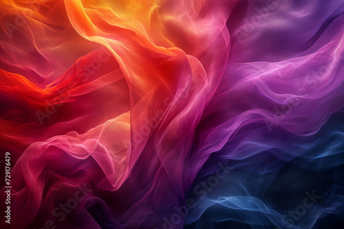 Abstract futuristic background with colorful, pastel shapes. Visualization of motion waves. Wallpaper or backdrop for modern projects