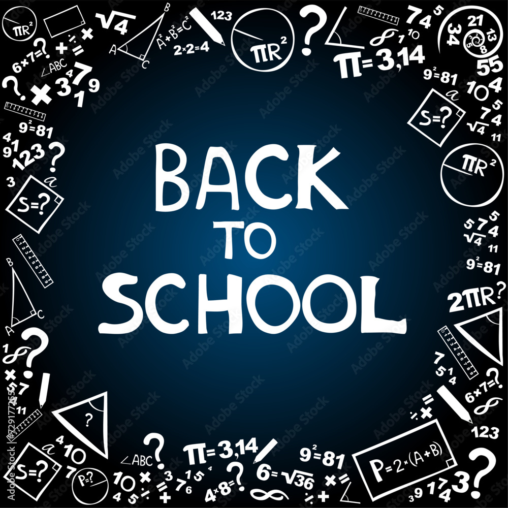 Welcome back to school text. Design element for the design of leaflets, cards, envelopes, covers, flyers sales. Concept of education. Back to school sale banner, poster, flat design colorful. Vector