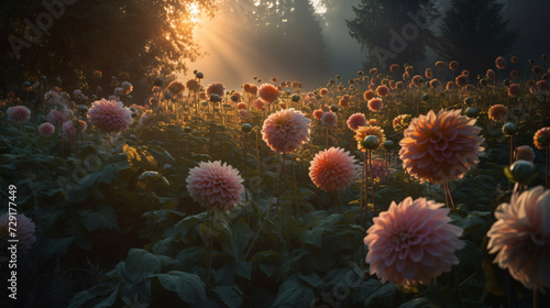 Wallpaper Mural carnation grove bathed in a soft, diffused evening glow Torontodigital.ca