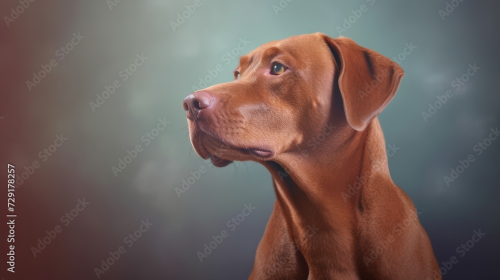 Cute Dog portrait studio shoot Studio background: Copy space