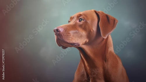 Cute Dog portrait studio shoot Studio background  Copy space