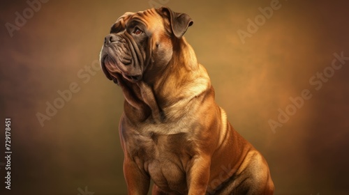 Cute Dog portrait studio shoot Studio background: Copy space