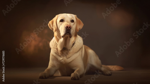 Cute Dog portrait studio shoot Studio background  Copy space