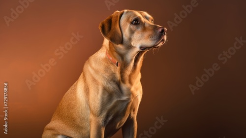 Cute Dog portrait studio shoot Studio background  Copy space