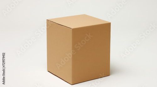 Cardboard Box on White Background