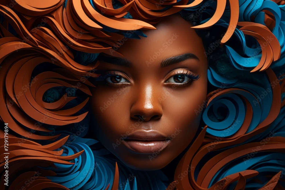 Beautiful african american woman with curly hair. Beautiful african american woman with curly hair.