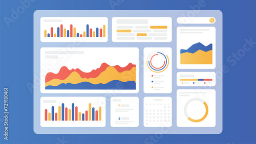 Dashboard Interface Design with Data Graphs