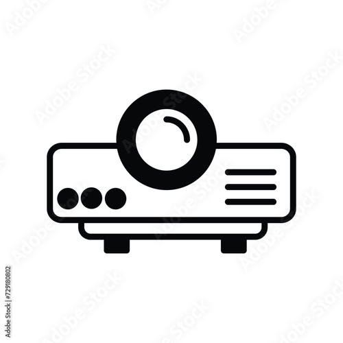 projector device icon with white background vector stock illustration