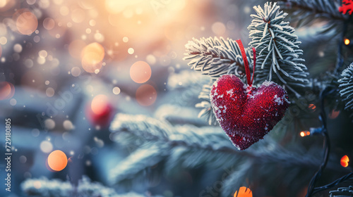 Christmas card heart-shaped decoration
