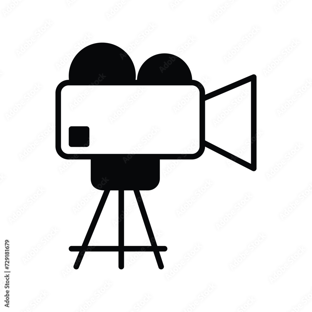 movie camera icon with white background vector stock illustration movie camera icon with white background vector stock illustration
