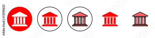 Bank icon set illustration. Bank sign and symbol, museum, university