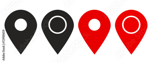 location pin icon symbol sign isolated on transparent background, map icon. Vector illustration 