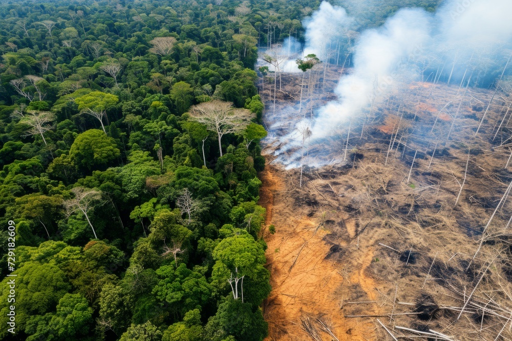 Amazon rainforest fire forest destruction deforestation ecological disaster eco-friendly eco global impact environment protection earth climate change danger endangered species wildfire burn emergency