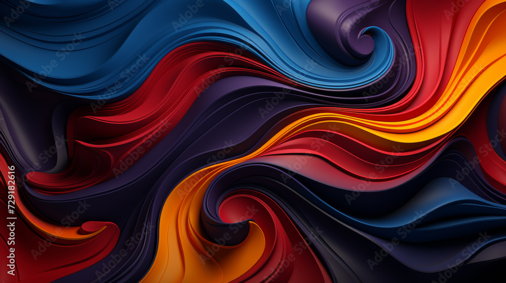 Abstract futuristic background with dark and warm color swirl wave shapes. Visualization of motion 3d waves. Wallpaper or backdrop for modern projects Abstract futuristic background with dark and warm color swirl wave shapes. Visualization of motion 3d waves. Wallpaper or backdrop for modern projects