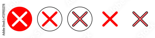 Close icon set illustration. Delete sign and symbol. cross sign