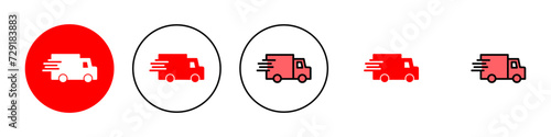 Delivery truck icon set illustration. Delivery truck sign and symbol. Shipping fast delivery icon