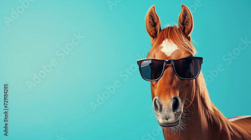 Funny cool horse wearing sunglasses © Rimsha