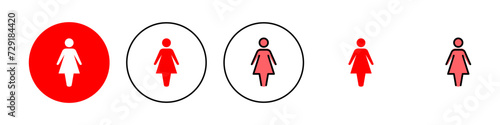 Female icon set illustration. woman sign and symbol